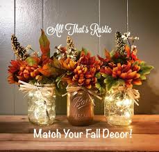 Fall Decor Mason Jar Fall Decor Mason Jars With Lights Fairy Lights Mason Jar Decor Centerpi Fall Mason Jars Mason Jar Decorations Fall Thanksgiving Decor