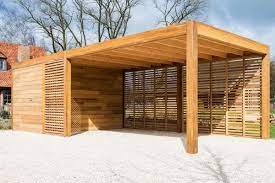 Carport Oder Garage Aus Holz Mit Abstellraum Oder Fahrradkeller Hersteller Carports Abstellraum Carpor Garage Aus Holz Flachdach Gartenhaus Carport