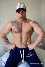 Champion Body Builder Max Hilton strips and wanks for Ben by Bentley Race