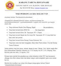 Bayangkan anda adalah pendengar baru untuk acara anda. Download Teks Pembawa Acara Malam 17an Agung Id