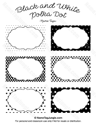 Black And White Label Template Free Free Printable Black And White Polka Dot Name Tags The Template Can Also Be Used For Creat Printable Tags Template Templates Printable Free Name Tag Templates
