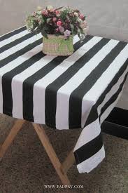 Black And White Striped Tablecloth Black And White Striped Tablecloth Cotton Canvas Table Cover