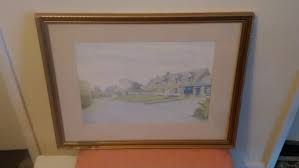 STUNNING WATERCOLOUR BY Geoffrey Lockey Of A Butchers Shop High Street  Twywell. £39.95