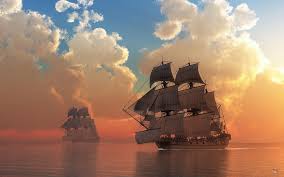 Pirate Digital Art Pirate Sunset By Daniel Eskridge Ship Silhouette Pirate Adventure Music Pirate