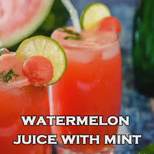 Watermelon Juice With Mint Video In 2020 Watermelon Juice Watermelon Juice Recipe Watermelon Juice Benefits