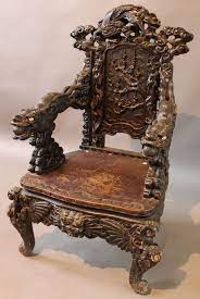 Excellent condition signs of household use some minor nicks, dings, etc as pictured size: A Chinese Carved Hongmu Style Dragon Throne Chair Early To Mid 20th Century The Dark Wood Fra Carved Furniture Wood Carving Furniture Ornate Furniture