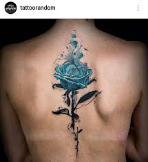 I Love Blue Rose Tattoos Blue Rose Tattoos Neck Tattoo Flower Spine Tattoos