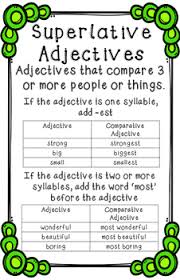 Comparative And Superlative Adjective Anchor Charts