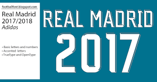 The real madrid font contains uppercase letters, numbers. Football Fonts Real Madrid 2017 2018 Jersey Font