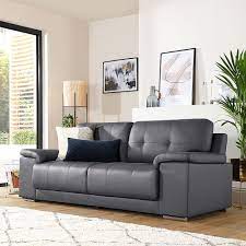 The smooth textures and durability of leather makes them an excellent alternative to a all scs leather sofas are available as 4, 3 and 2 seater sofas and have matching footstools available. Kansas Grey Leather 3 2 Seater Sofa Set Furniture And Choice