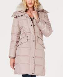 Hooded Faux Fur Trim Down Puffer Coat Macys Com Down Puffer Coat Puffer Coat Hooded Faux