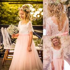 Pretty In Pink The Dainty Garden Party Has Such Classic Look Can It Get Any Blush Flower Girl Dresses Junior Bridesmaid Dresses Long Sleeve Bridesmaid Dress