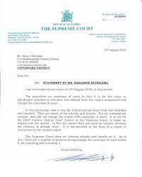 You may need to file a motion for a judge to hold someone in contempt, typically for violation of a child support or custody order. Professor Ndulo Educates Judge Mwanamwambwa On Judicial Ethics Zambian Watchdog