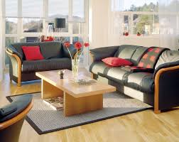 Ekornes Stressless Manhattan Sofa In Paloma Leather Color Black With Cherry Stained Wood Accent Furniture Contemporary Modern Furniture Furniture Design