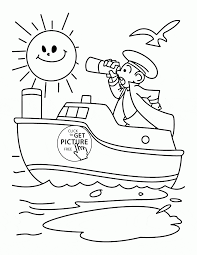 Captain And His Ship Coloring Page For Kids Transportation Coloring Pages Printables Free Wuppsy Com Coloring Pages Truck Coloring Pages Coloring Pictures