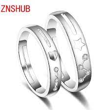 Simple Fashion Sterling Silver Couple Ring Exquisite Super Flash Engagement Wedding Rings For Men And W Rings For Men Couple Wedding Rings Silver Wedding Bands