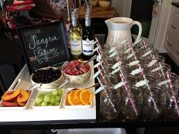 Baby Shower Sangria Station With Grey And Pink Paper Straws And Cloud Name Tags Baby Shower Food Food Paper Straws