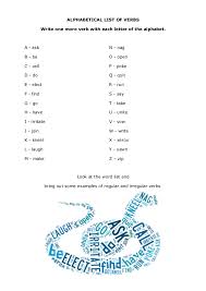 Until fairly recently (until 1835), the 27th letter of the alphabet (right. Alphabetical List Of Verbs