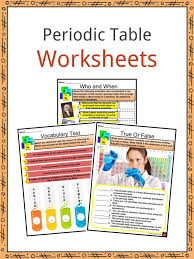 Periodic Table Facts Worksheets Arrangement Properties
