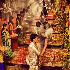 Ganga Arti Varanasi Ghat Arti Smoke Kashi People Banaras Benaras Varanasi A Passage To India Painting