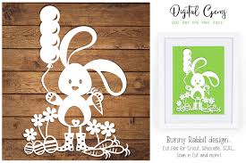 Download Bunny Rabbit Paper Cut Design Graphic By Digital Gems Creative Fabrica PSD Mockup Templates