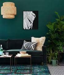 Blue Green Emerald Wall Palm Wing Feather Tropical Print Minimalist Print Botanical Etsy Living Room Colors Living Room Designs Living Decor