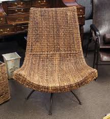 Modern Contemporary Wicker Rattan Outdoor Indoor Swivel Lounge Chair Iron Base Modern Wicker Patio Chairs Modern Wicker Furniture Wicker Chair