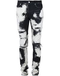 Black And White Jeans Mens Saint Laurent White Tie Dye Skinny Jeans For Men White Jeans Men Designer Skinny Jeans Skinny Jeans Men