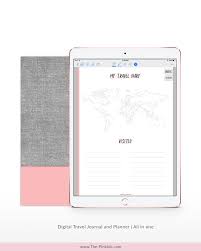 Digital Travel Journal And Planner All In One Pink Travel Journal Planner Digital Planner