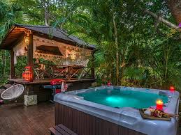 They have a solid metal stand and are ideal for shading smaller decks and courtyards, or kiddie pools and spas. Outdoor Area Ideas With Spa Realestate Com Au