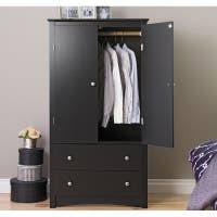 A wardrobe or armoire is a standing closet used for storing clothes.the earliest wardrobe was a chest, and it was not until some degree of luxury was attained in regal palaces and the castles of powerful nobles that separate accommodation was provided for the apparel of the great. Buy Wood Armoires Wardrobe Closets Online At Overstock Our Best Bedroom Furniture Deals