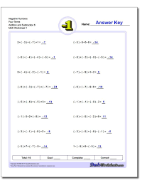 Negative Numbers Four Terms Addition Worksheet And Subtraction Worksheet 6 Negative N Negative Numbers Worksheet Negative Numbers Subtracting Negative Numbers