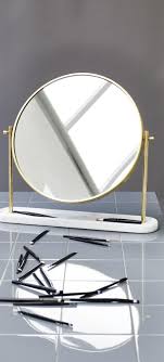 Round Marble Gold Metal Dressing Table Mirror Large Mirror Table Dressing Table Mirror Mirror