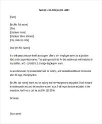 In this process, you should also officially agree to the terms of employment. Free 8 Sample Job Acceptance Letters In Pdf Ms Word
