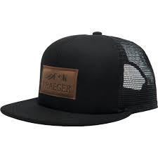 Traeger Hat Black Trucker Adjustable Black Trucker Hat Leather Hat Baseball Hats For Men Snapback