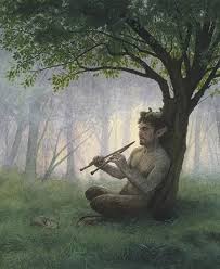 Just Before The Sun Appears Pan Appears Before Ratty And Mole Sleeping Contentedly Under His Protective Gaze Is Portly Garden Illustration Fantasy Art Art