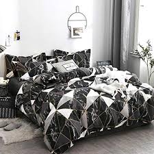 Buy grand linen 7 piece oversize burgundy/brown color block milan comforter set 90 x 88 full size bedding: Jumeey Black Comforter Set Queen White Silver Grey Gold Plaid Bedding Full Size Men Women Modern Black Marble Bedding Comforters Sets Cotton Teen Boy Blocks Triangle Geometric Comforter Queen Quilt Pricepulse