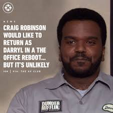 Craig Robinson, who played Darryl Philbin in The Office, is up for  reprising the role in a potential reboot but isn't sure if it's likely.  Link in comments for more.