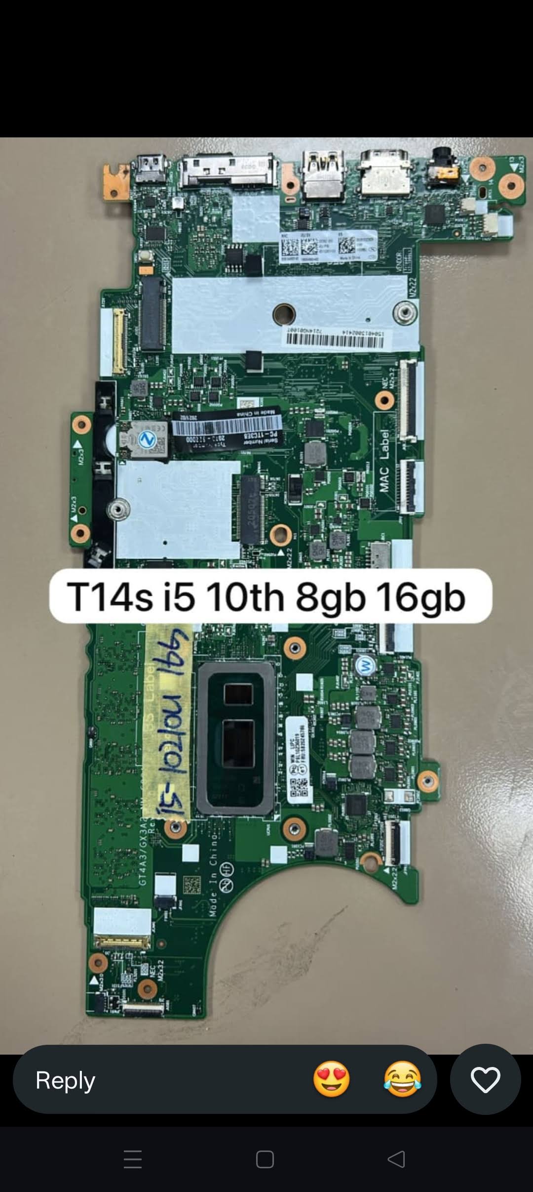 Lenovo ThinkPad T14s Gen 1 Motherboard | Laptop Motherboar product image