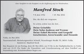 Traueranzeigen von Manfred Stock