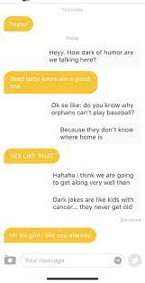 Also find our entire index of short stories here. All Thanks To R Darkjokes Tinder