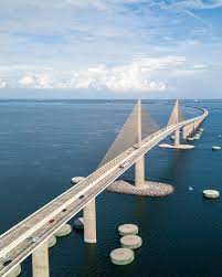 Petersburg, florida to bradenton across lower tampa bay and th gulf of mexico on its opening in 1954. Sunshine Skyway Bridge Tampa Fl Infrastructureporn