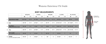 size charts for 686 apparel