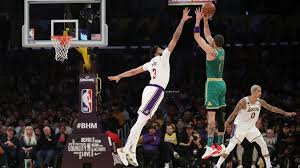 Jayson tatum dunks on lebron james and taunts him! Lebron James Hits Clutch Jumper To Lead Los Angeles Lakers To Narrow Win Over Boston Celtics Nba News Sky Sports