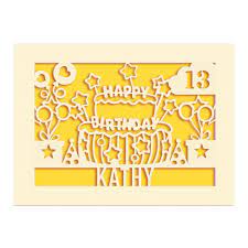 Personalised Birthday Card Laser Paper Cut Greeting Cards - Etsy