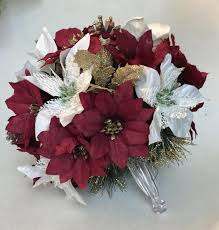 Winter Wedding Bouquet Burgundy Poinsettia Bouquet Christmas Etsy Winter Wedding Bouquet Christmas Wedding Centerpieces Christmas Wedding Bouquets