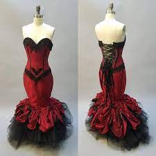 Vampire Dress Gothic Bridal Gown Dark Fairy Red Wedding Dress Etsy Etsy Wedding Dress Vampire Dress Gothic Wedding Dress