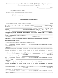 Reincadrare in functia de personal didactic. Cerere Plata Cu Ora Isj 2019