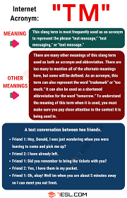 Tm Meaning What Does This Popular Acronym Stand For 7 E S L Sms Language Meant To Be Learn English Vocabulary