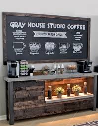 Add the right accessories, like a cute wire basket and a rod or two for dishtowels to get the perfect coffee station. Diy Coffee Bar Gray House Studio